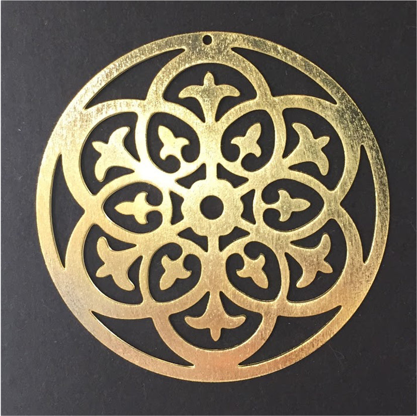 FO230 Mándala XL 64 mm 64 mm Figura Baño Oro Figuras Bañadas en Oro y Plata hecho de Bronce Bañado en Oro 18K