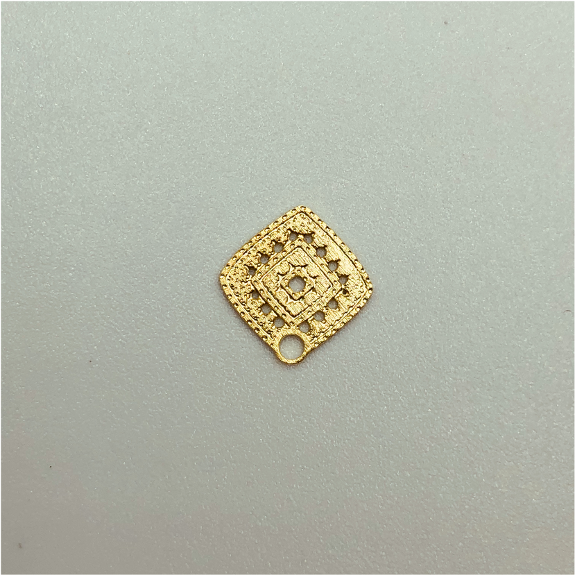 FO276 11 mm Figura Baño Oro Figuras Bañadas en Oro y Plata hecho de Bronce Bañado en Oro 18K