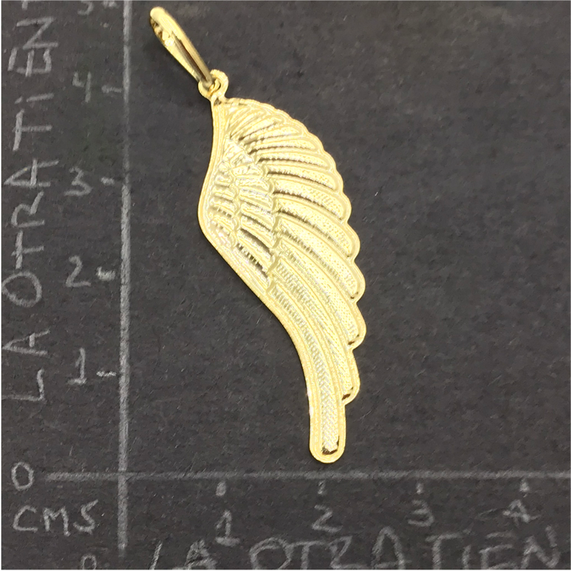 FO292 Alas 40 x 15 mm Figura Baño Oro Figuras Bañadas en Oro y Plata hecho de Bronce Bañado en Oro 18K
