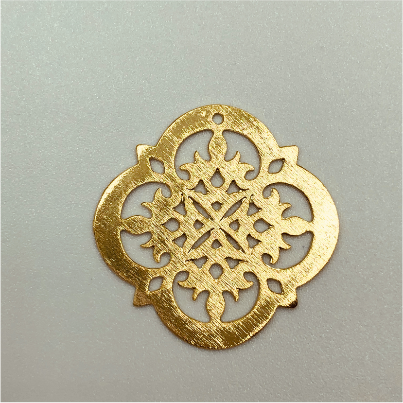 FO322 25 mm Mándala S Figura Baño Oro Figuras Bañadas en Oro y Plata hecho de Bronce Bañado en Oro 18K