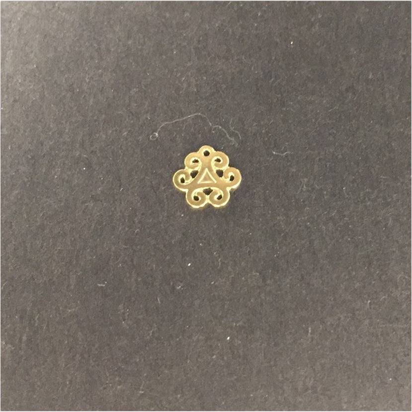 FO337 Figura Calada Arabesco Mini Figura Baño Oro Figuras Bañadas en Oro y Plata hecho de Bronce Bañado en Oro 18K