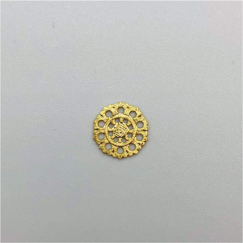 FO352 9 mm ruedita mini Figura Baño Oro Figuras Bañadas en Oro y Plata hecho de Bronce Bañado en Oro 18K