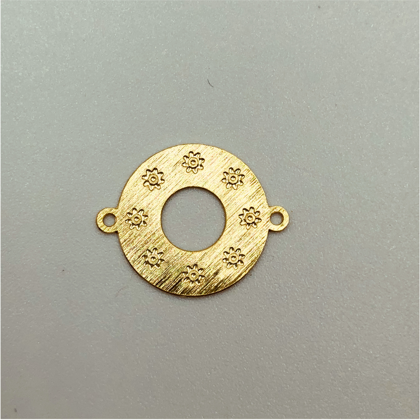 FO355 14 mm conector flor estampada Figura Baño Oro Figuras Bañadas en Oro y Plata hecho de Bronce Bañado en Oro 18K