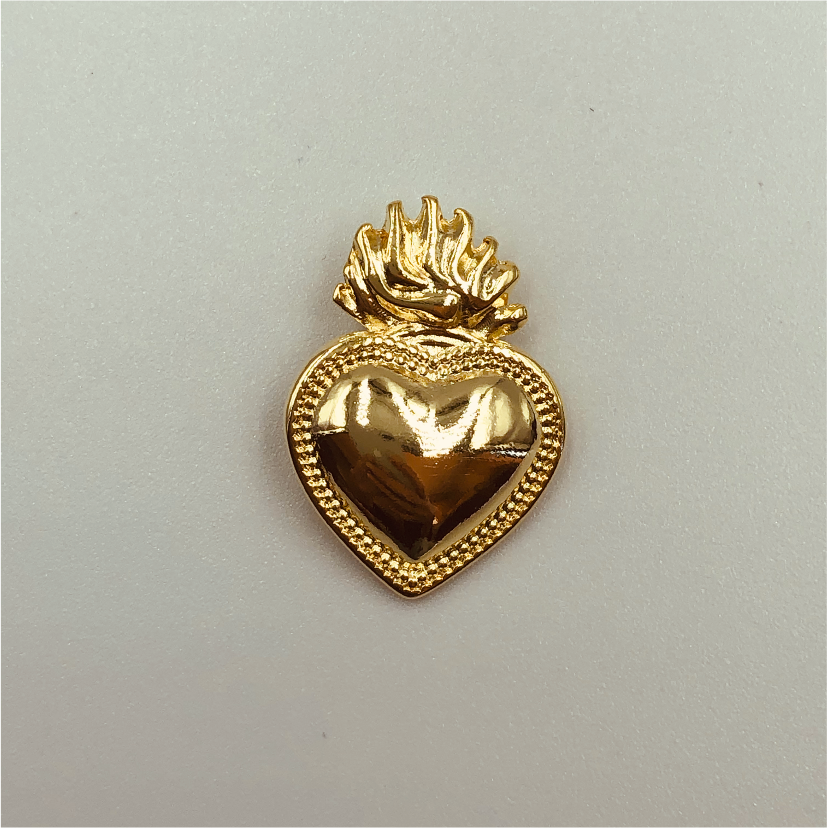 FO377 Detente Llamas Mini 14 x 9 mm Balier Trasero Figura Baño Oro Figuras Bañadas en Oro y Plata hecho de Bronce Bañado en Oro 18K