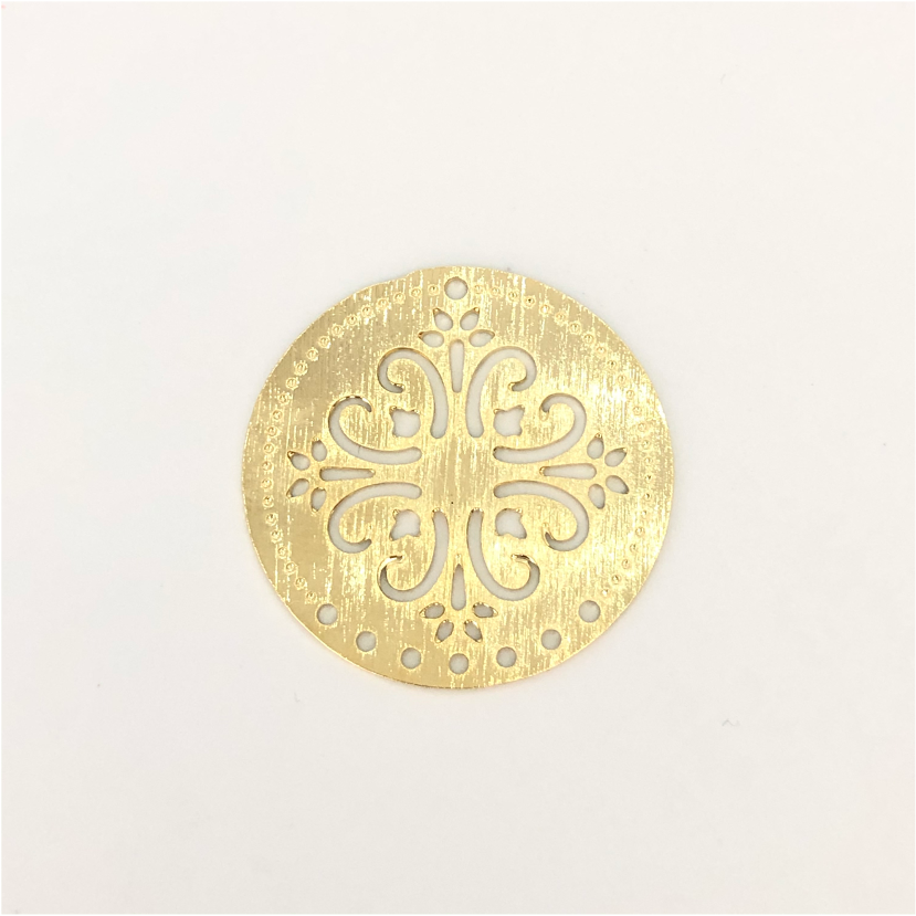 FO412 25 mm (7 perforaciones) Liz Figura Baño Oro Figuras Bañadas en Oro y Plata hecho de Bronce Bañado en Oro 18K