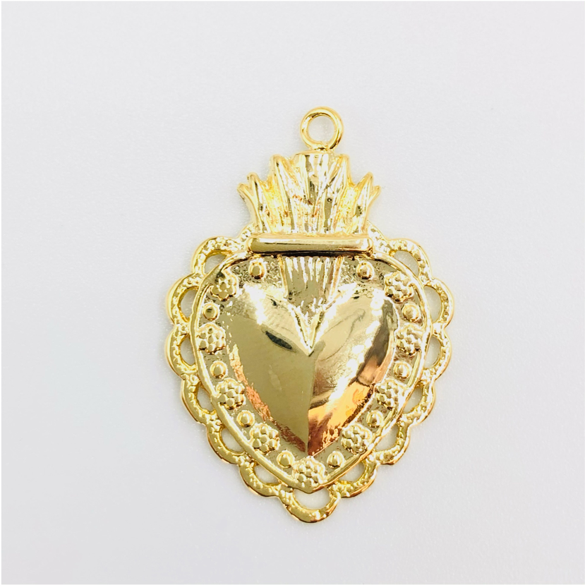 FO415 Colgante Detente XL 30x22 mm más argollita Figura Baño Oro Figuras Bañadas en Oro y Plata hecho de Bronce Bañado en Oro 18K