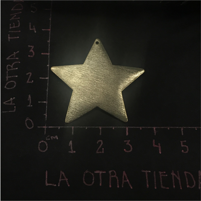 FO424 Estrella Enorme 35 mm Figura Baño Oro Figuras Bañadas en Oro y Plata hecho de Bronce Bañado en Oro 18K