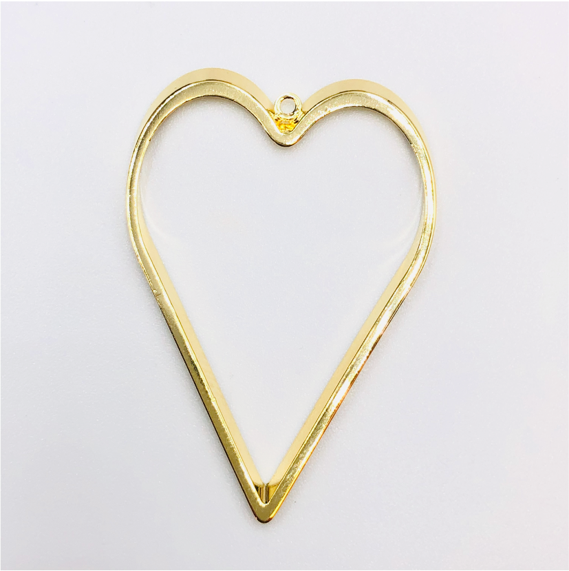 FO646 Colgante Corazon Calado Huge 40 x 28 mm Figura Baño Oro Figuras Bañadas en Oro y Plata hecho de Bronce Bañado en Oro 18K