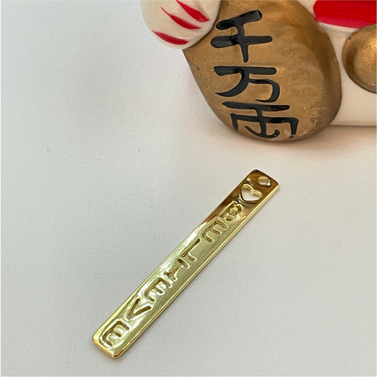 FO777 Colgante Placa Believe 38x6 mm Figura Baño Oro Figuras Bañadas en Oro y Plata hecho de Bronce Bañado en Oro 18K