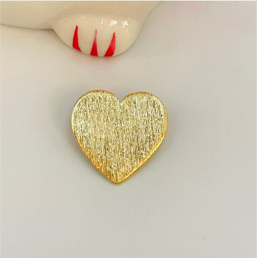 FO787 Colgante Corazón Liso con balier trasero 16 mm Figura Baño Oro Figuras Bañadas en Oro y Plata hecho de Bronce Bañado en Oro 18K