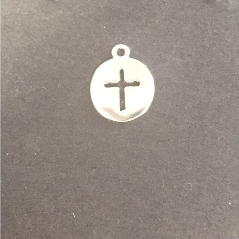 FP137 Colgante Medalla Cruz Calada diá. 20 mm más argollita Figura Baño Plata Figuras Bañadas hecho de Bronce Bañado en Plata 50 ml Joyas Bañadas en Plata