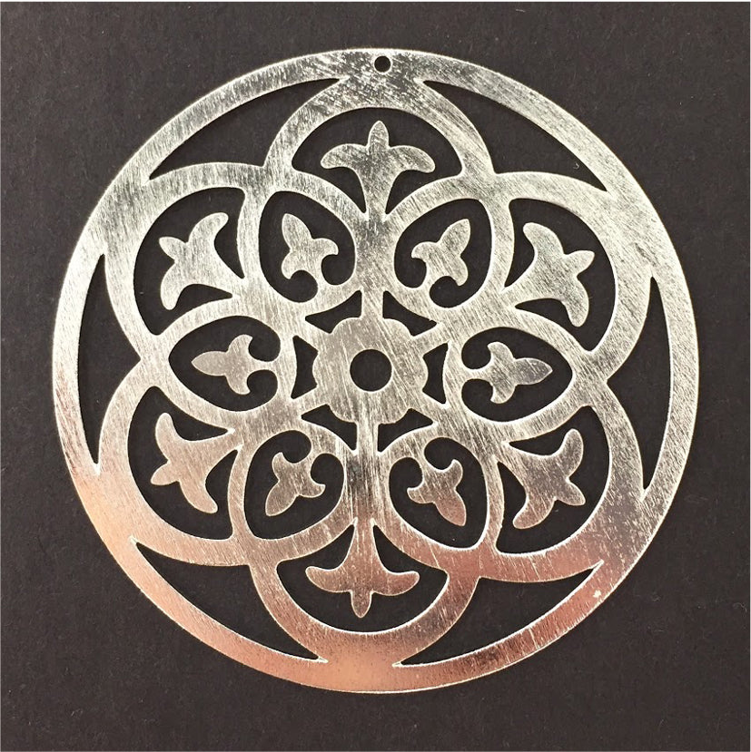 FP158 Mándala XL 64 mm Figura Baño Plata Figuras Bañadas en Oro y Plata hecho de Bronce Bañado en Plata 50 ml