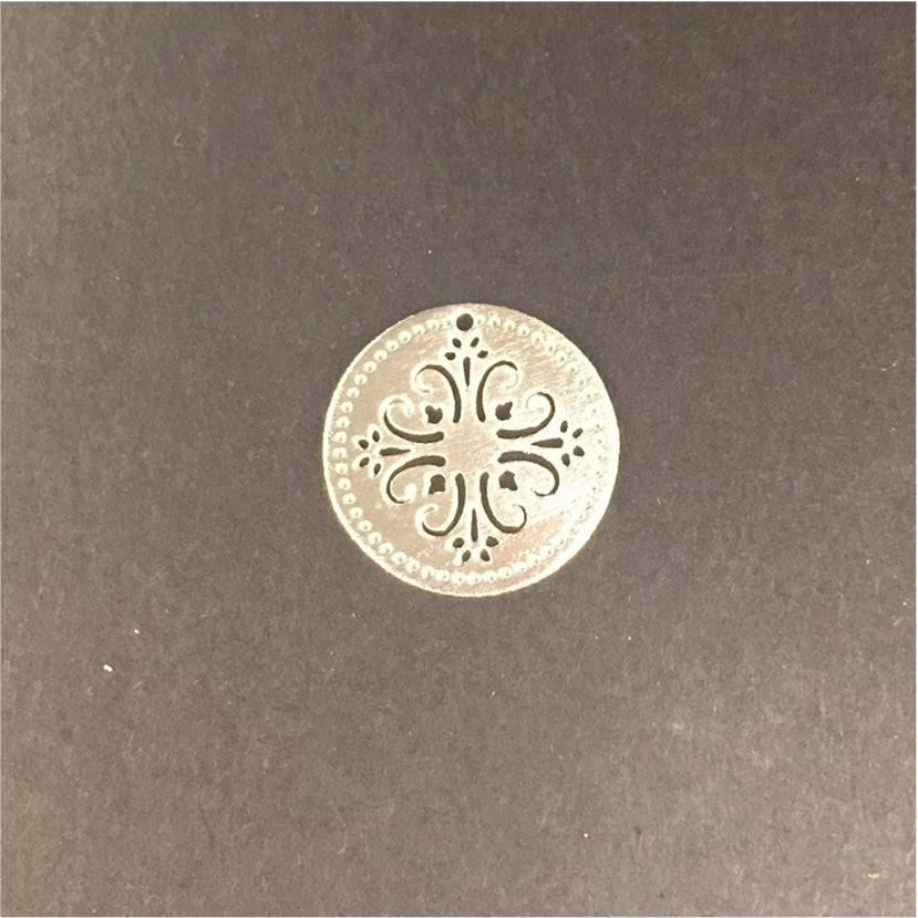 FP188 Figura Calada 17 mm Figura Baño Plata Figuras Bañadas en Oro y Plata hecho de Bronce Bañado en Plata 50 ml