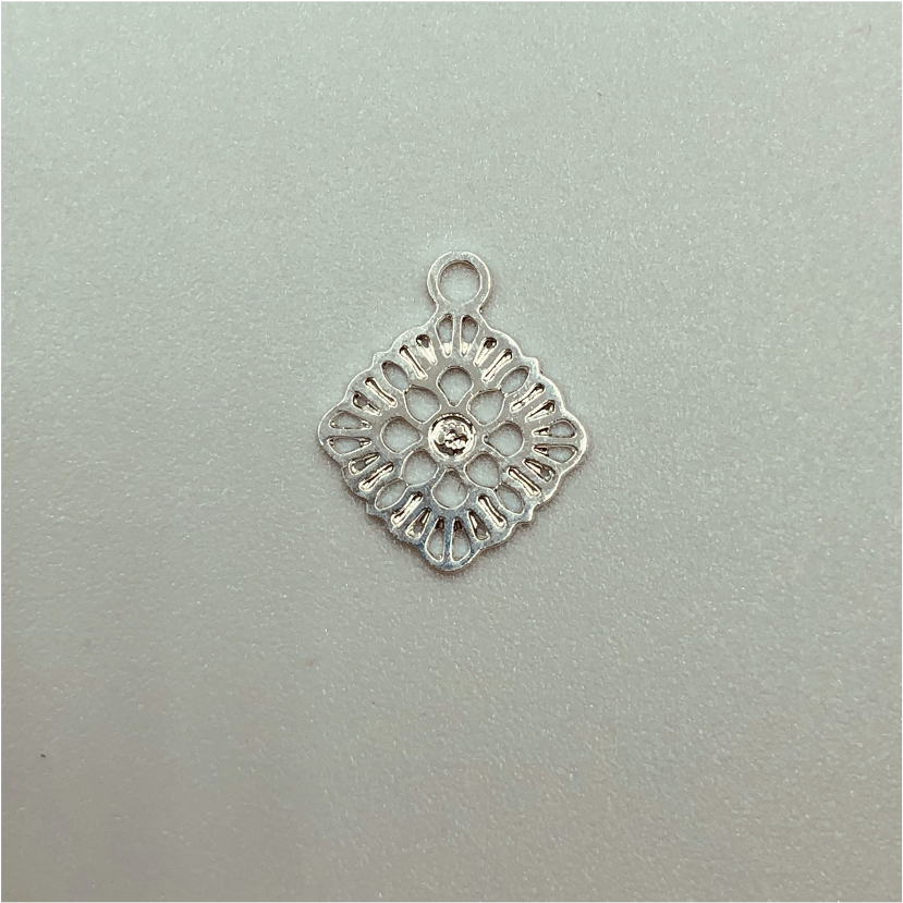 FP213 9 mm rombo Figura Baño Plata Figuras Bañadas en Oro y Plata hecho de Bronce Bañado en Plata 50 ml