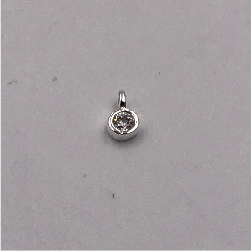 FP382 Punto Luz con Argolla 3 mm Figura Baño Plata Figuras Bañadas en Oro y Plata hecho de Bronce Bañado en Plata 50 ml Joyas Bañadas en Plata