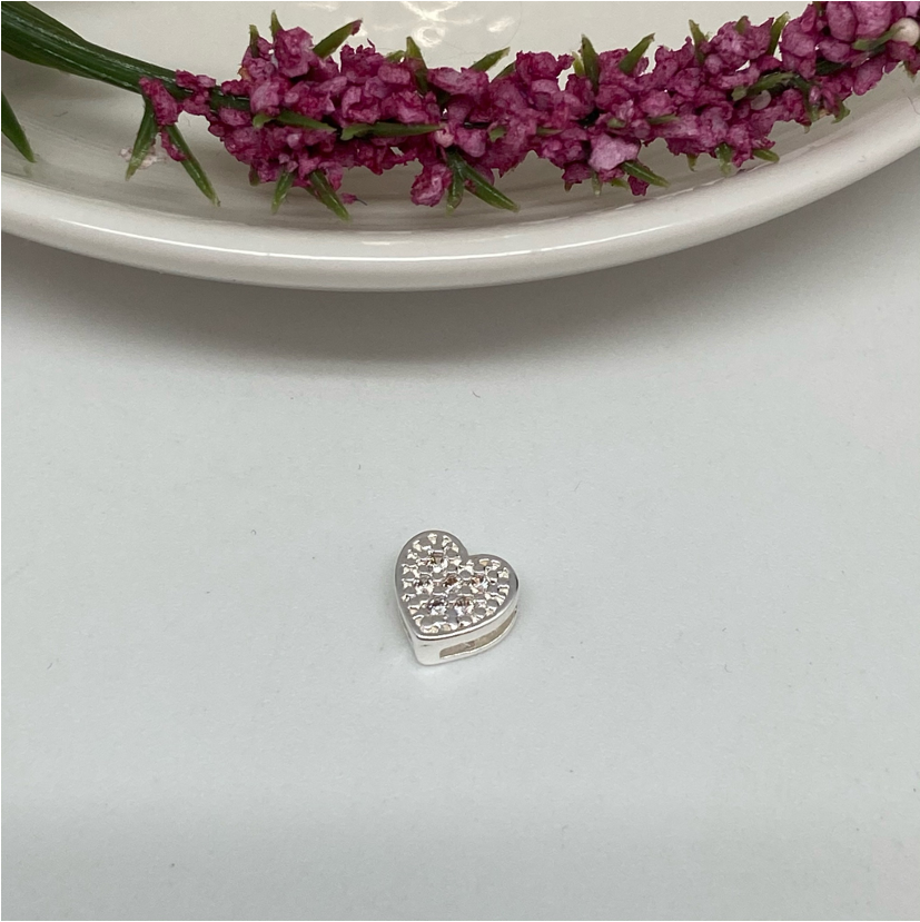 FP386 Colgante corazon circones mini pasado 7 x 6 mm Figura Baño Plata Figuras Bañadas en Oro y Plata hecho de Bronce Bañado en Plata 50 ml
