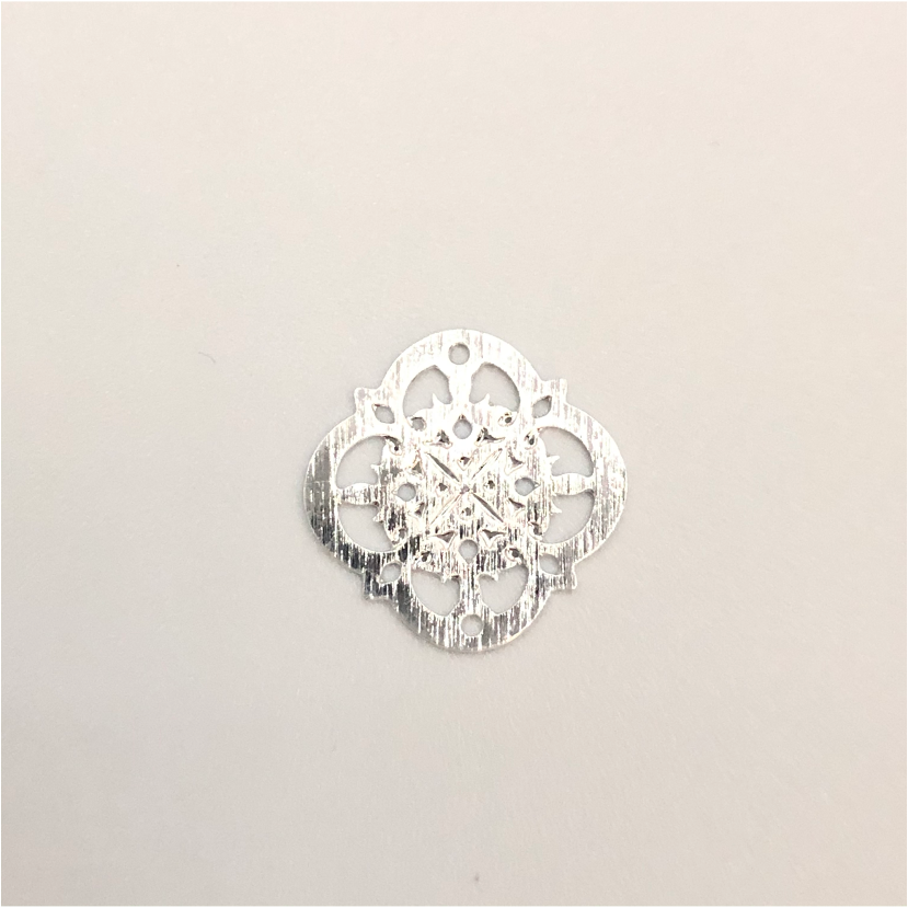 FP407 Mándala Santiago 15 mm (2 perforaciones) Figura Baño Plata Figuras Bañadas en Oro y Plata hecho de Bronce Bañado en Plata 50 ml