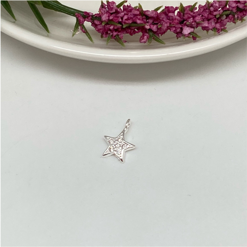 FP423 Estrella Circones 11 x 8 mm Figura Baño Plata Figuras Bañadas en Oro y Plata hecho de Bronce Bañado en Plata 50 ml