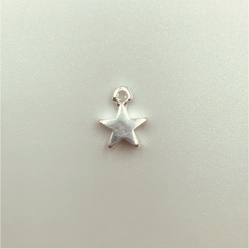 FP428 Estrella Mini Gordita 8x5 mm Figura Baño Plata Figuras Bañadas en Oro y Plata hecho de Bronce Bañado en Plata 50 ml Joyas Bañadas en Plata