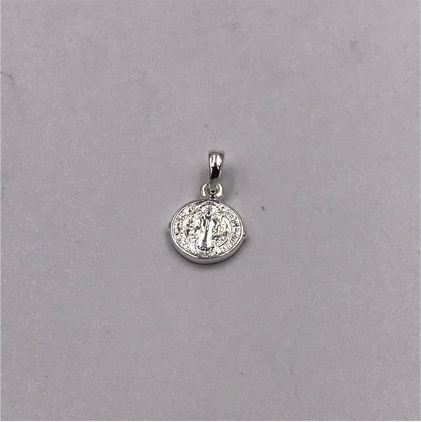 FP435 San Benito Colgante 9 mm Figura Baño Plata Figuras Bañadas en Oro y Plata hecho de Bronce Bañado en Plata 50 ml