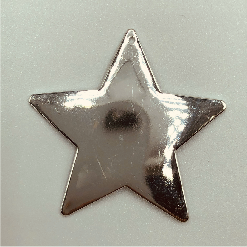 FP585 Estrella XL 35 mm Lisa Figura Baño Plata Figuras Bañadas en Oro y Plata hecho de Bronce Bañado en Plata 50 ml