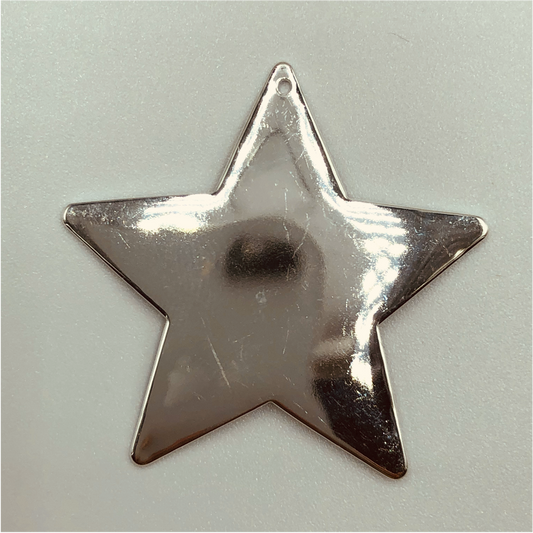 FP585 Estrella XL 35 mm Lisa Figura Baño Plata Figuras Bañadas en Oro y Plata hecho de Bronce Bañado en Plata 50 ml