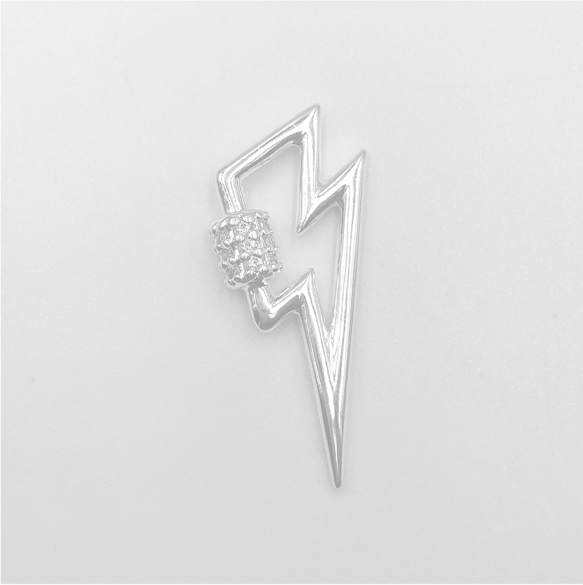 FP625 Falso Broche Rayo 30 x 17 mm Figura Baño Plata Figuras Bañadas en Oro y Plata hecho de Bronce Bañado en Plata 50 ml