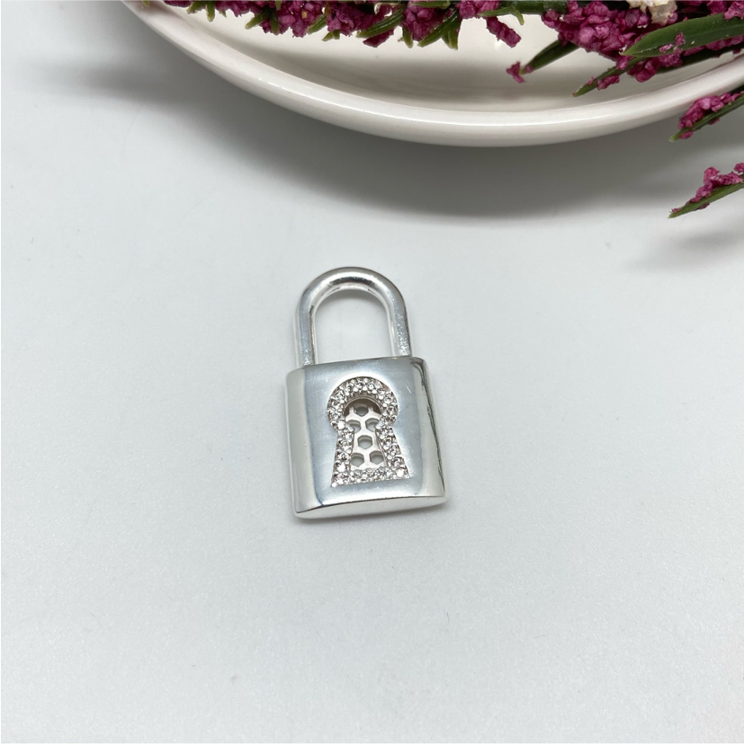 FP658 Candado Cerradura Circones 28 x 15 mm Figura Baño Plata Figuras Bañadas en Oro y Plata hecho de Bronce Bañado en Plata 50 ml