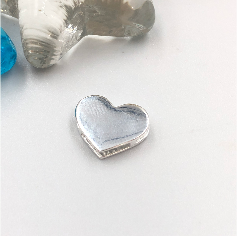 FP719 Corazón Liso Pasado 12 x 12 mm Figura Baño Plata