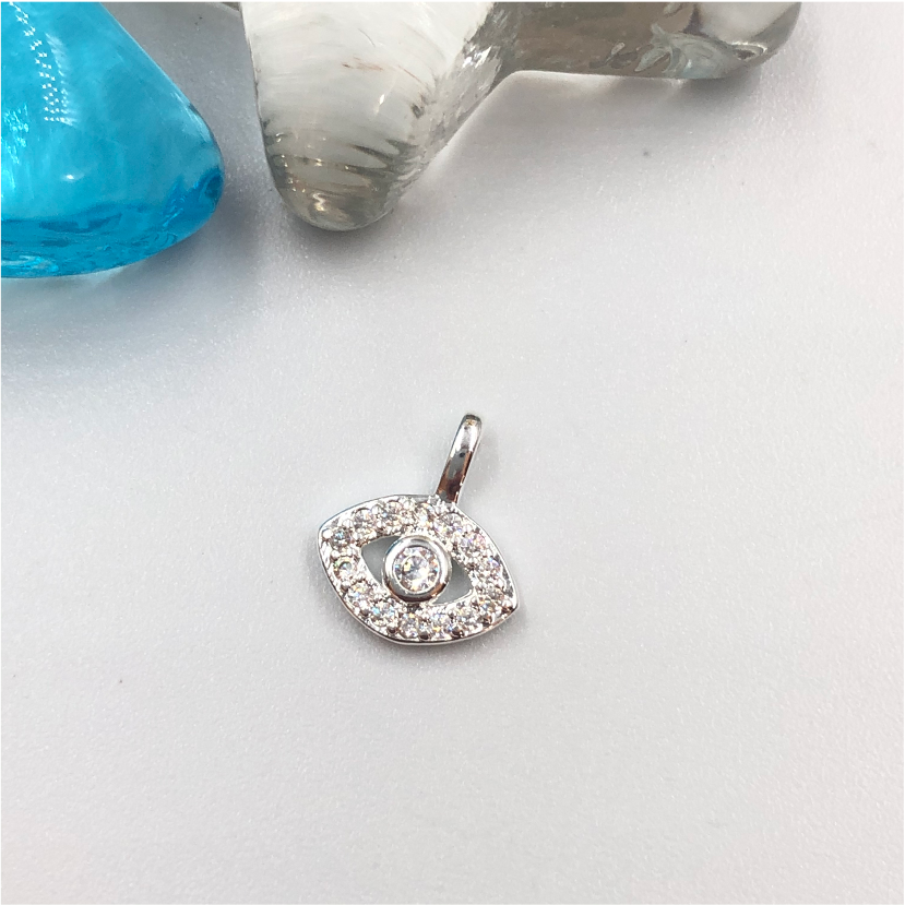 FP723 ojo turco circones 10 x 10 mm incluido balier Figura Baño Plata