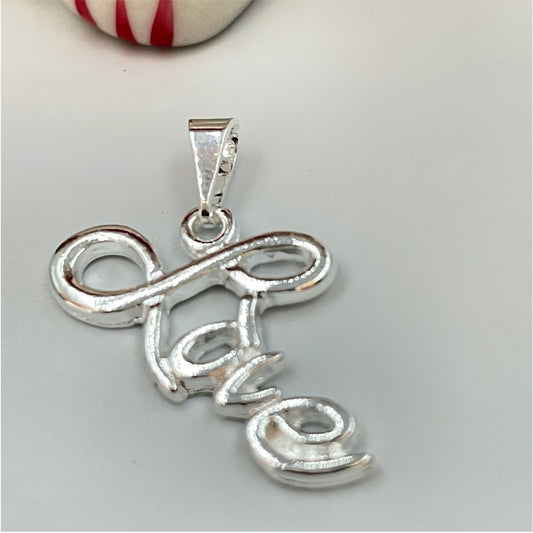 FP771 Colgante Love 20x18 mm más Balier Figura Baño Plata Figuras Bañadas en Oro y Plata hecho de Bronce Bañado en Plata 50 ml