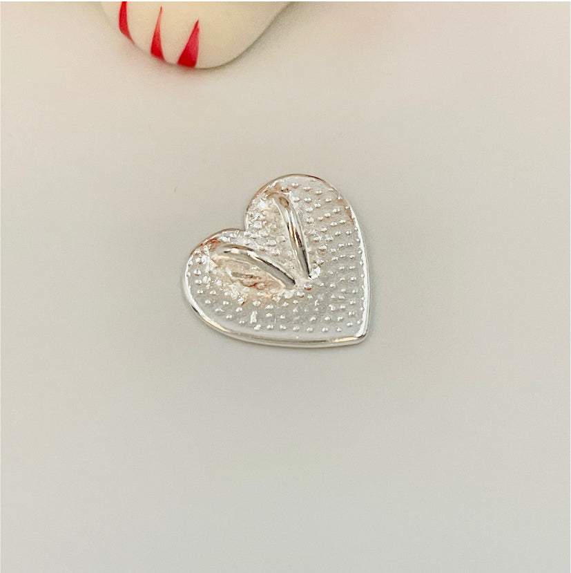 FP787 Colgante Corazón Liso con balier trasero 16 mm Figura Baño Plata Figuras Bañadas en Oro y Plata hecho de Bronce Bañado en Plata 50 ml