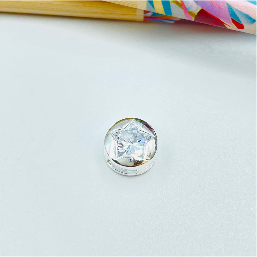 FP878 Colgante Punto de Luz Estrella diá. 11 mm Figura Baño Plata Figuras Bañadas en Oro y Plata hecho de Bronce Bañado en Plata 50 ml Joyas Bañadas en Plata