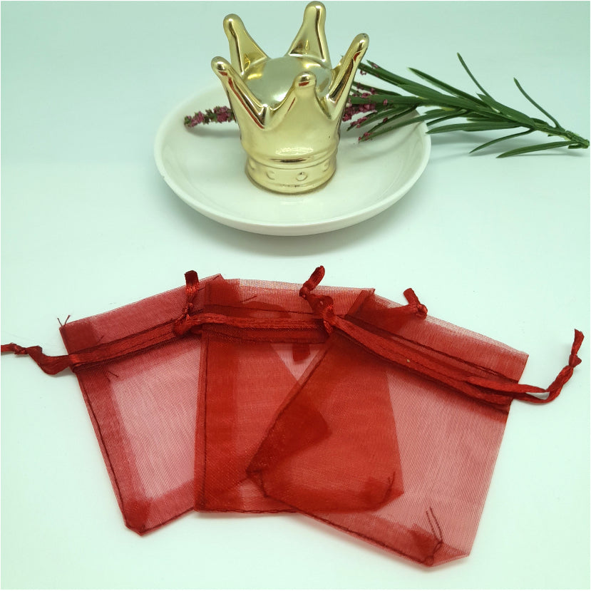 IN46-1 Bolsita Organza-Unidad Insumo Neutro Accesorios Varios hecho de Polyester Color Granate