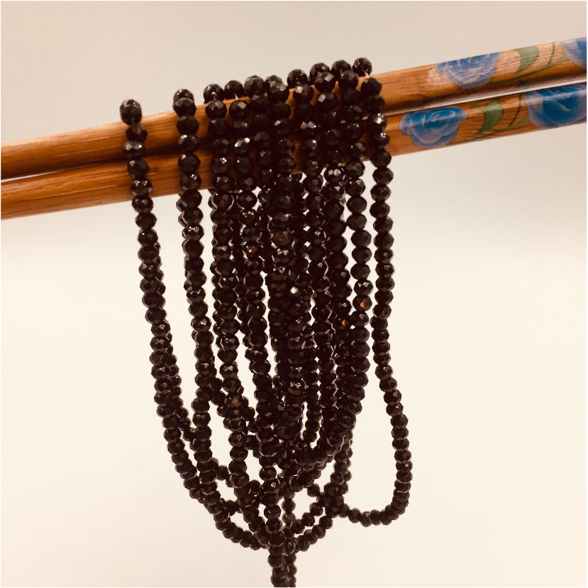 IN57 Cristales Checos Negros diá. 3 mm Insumo Neutro Accesorios Varios hecho de Cristal Checo