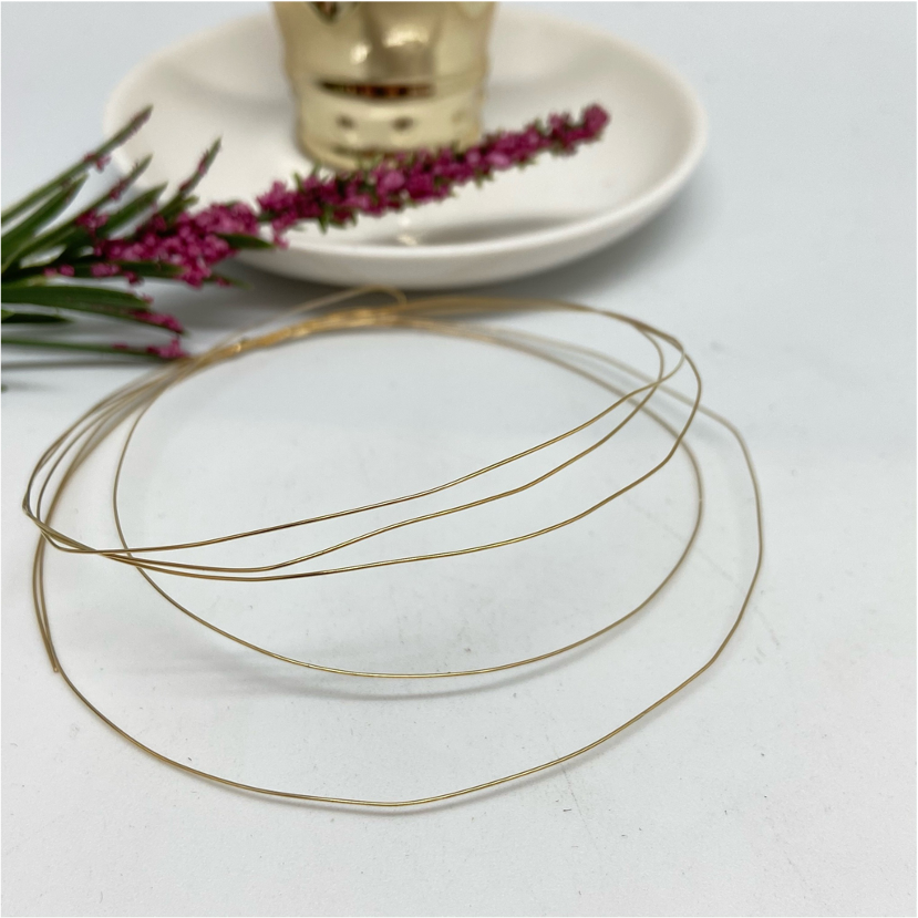 IO01 Alambre Flexible Espesor 0.3 mm Insumo Baño Oro Accesorios Bañados en Oro y Plata hecho de Bronce Bañado en Oro 18K