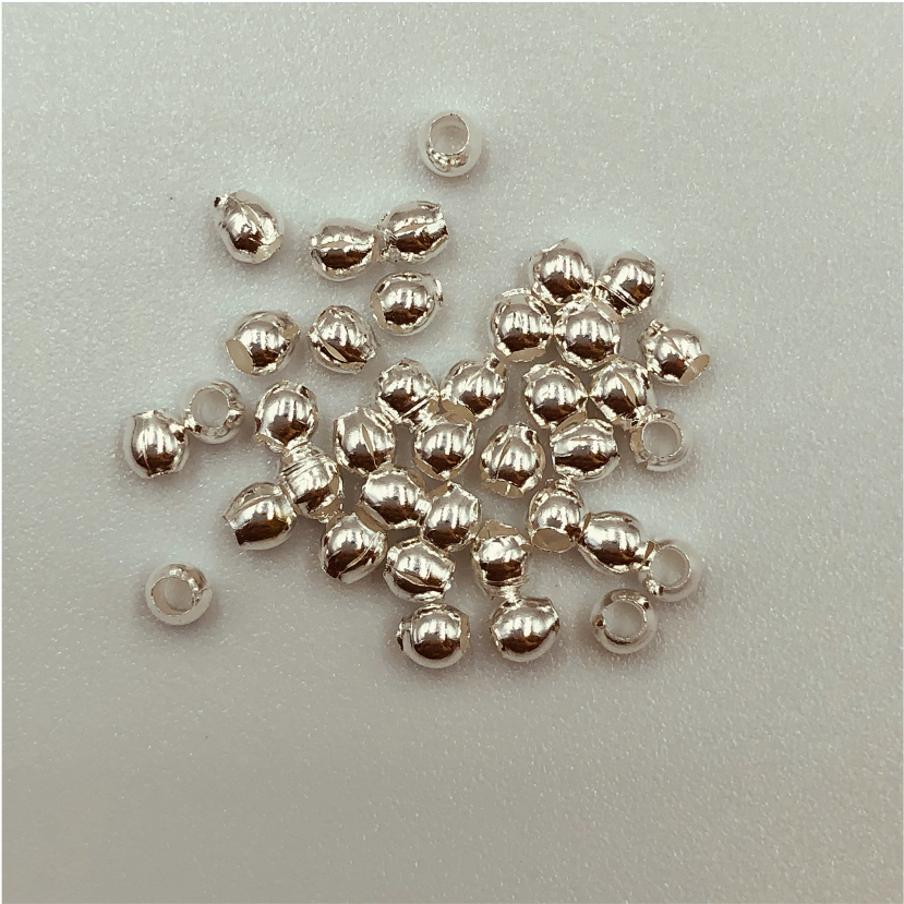 MP10 Bolita 2.5 mm Perforación grande 1.5 mm Accesorio Baño Plata Accesorios Bañados en Oro y Plata hecho de Bronce Bañado en Plata 50 ml