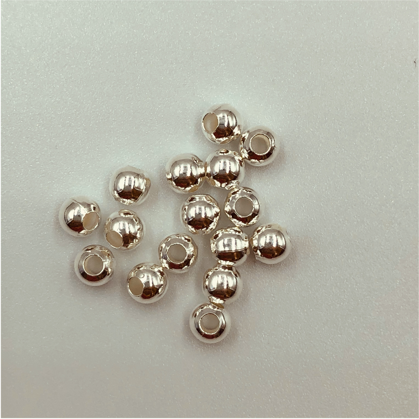 MP22 Bolita 4.5 mm perforación 2.0 mm Accesorio Baño Plata Accesorios Bañados en Oro y Plata hecho de Bronce Bañado en Plata 50 ml