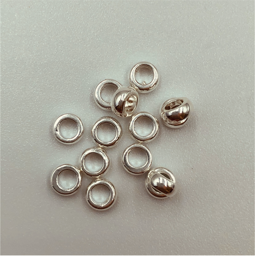 MP23 Argollita Cerrada Día. 4 Espesor 2 mm tipo Donut Accesorio Baño Plata Accesorios Bañados en Oro y Plata hecho de Bronce Bañado en Plata 50 ml