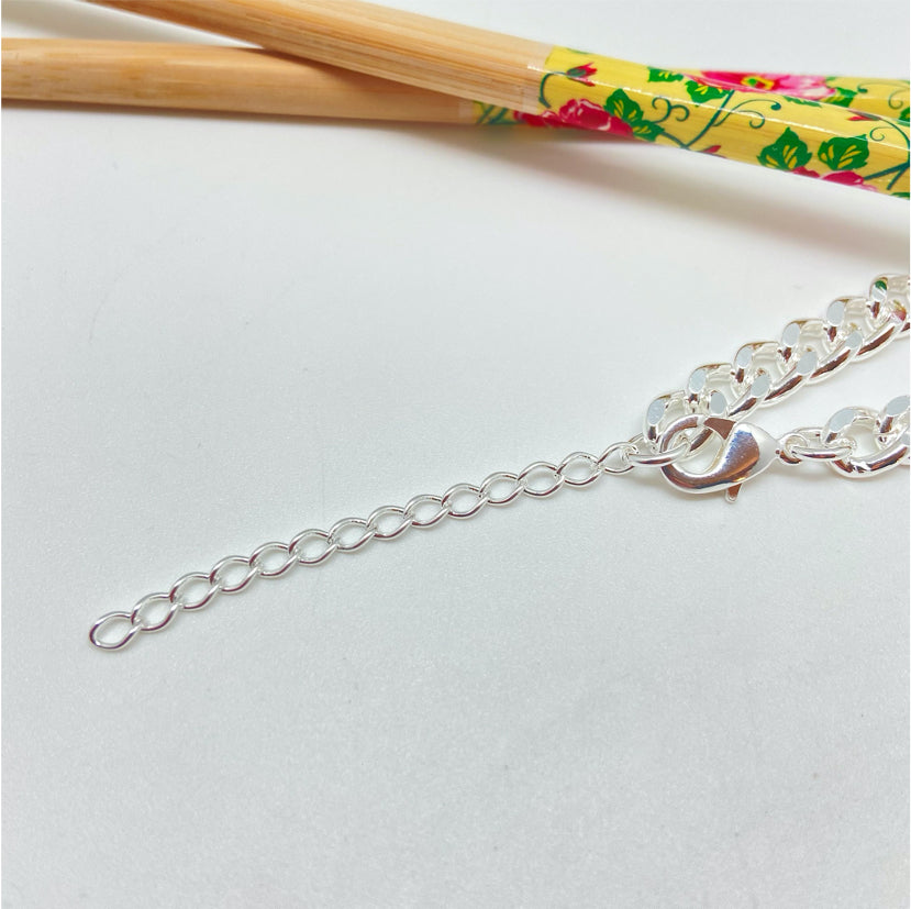 PP05 Pulsera Grumet Ancho 7.5 mm Eslabón 9 mm Largo 17.5 cm más extenso Pulsera Baño Plata Accesorios Varios hecho de Bronce Bañado en Plata 50 ml Joyas Bañadas en Plata