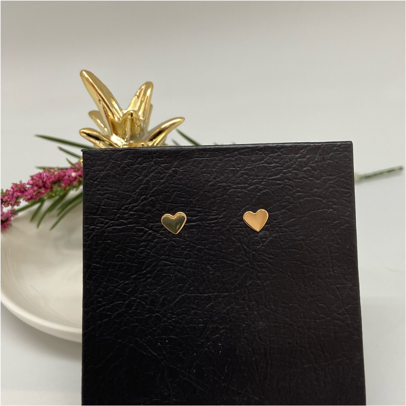 XO101 Aro Corazón Mediano 7 mm Aro Baño Oro Aros Bañados en Oro y Plata hecho de Bronce Bañado en Oro 18K Joyas Bañadas en Oro