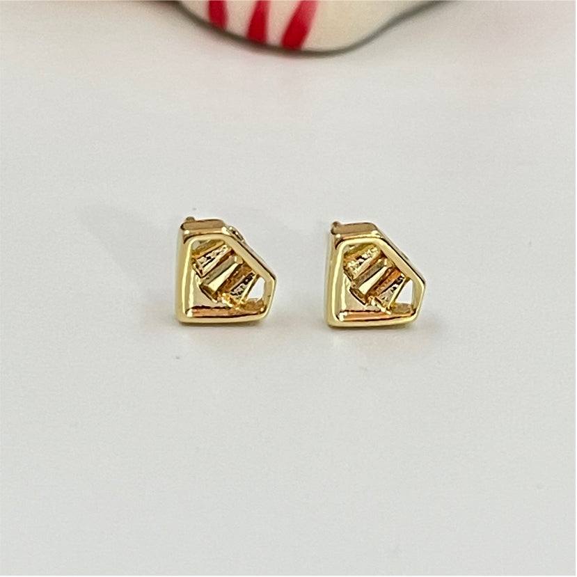 XO167 Aro Diamante 7 mm Aro Baño Oro Aros Bañados en Oro y Plata hecho de Bronce Bañado en Oro 18K