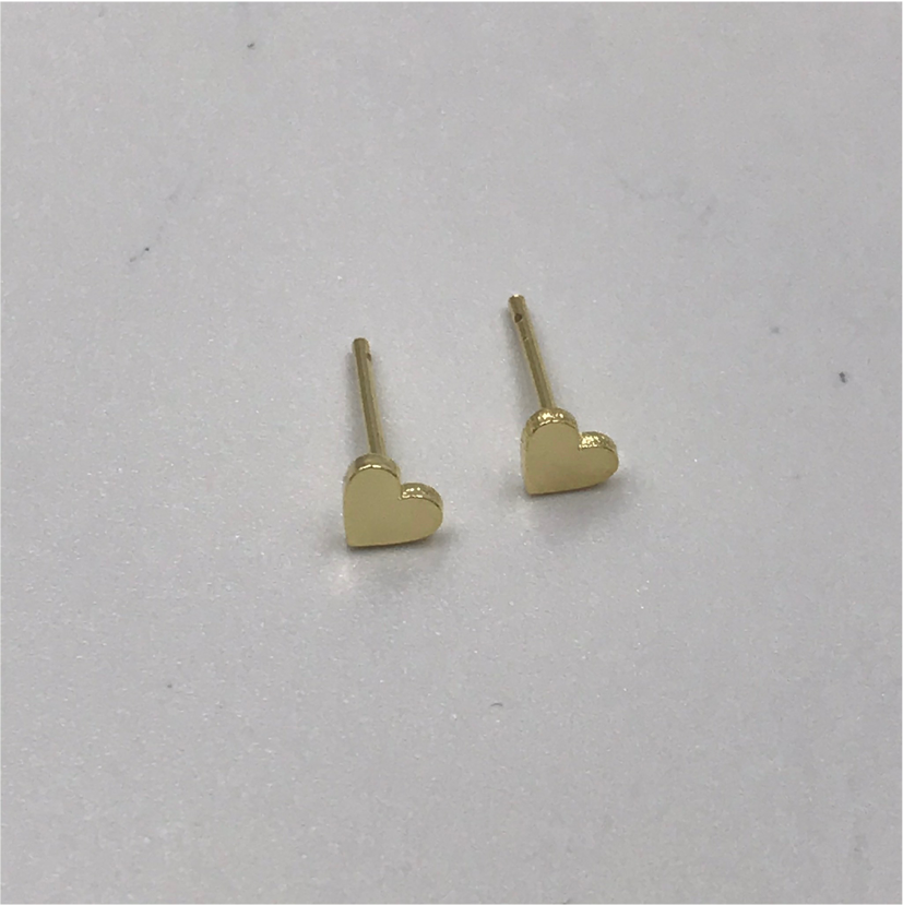 XO92 Aro Corazón Gordito 6 mm Aro Baño Oro Aros Bañados en Oro y Plata hecho de Bronce Bañado en Oro 18K