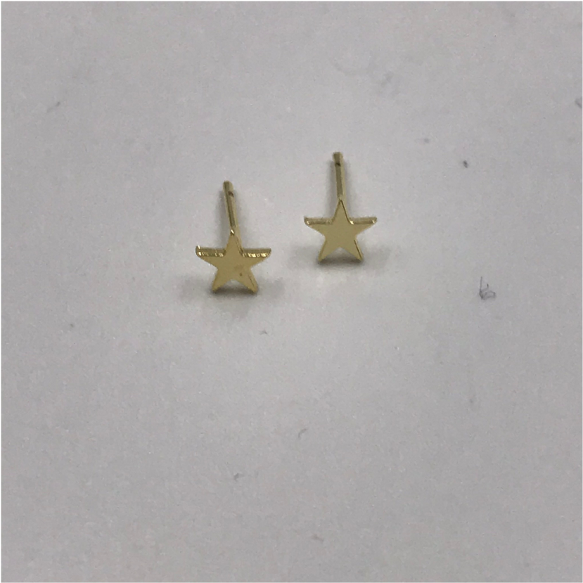 XO93 Aro Estrella Gordita 6 mm Aro Baño Oro Aros Bañados en Oro y Plata hecho de Bronce Bañado en Oro 18K