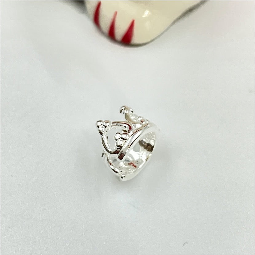 XP147 Cuff Corona 6 mm Aro Baño Plata Aros Bañadas en Oro y Plata hecho de Bronce Bañado en Plata 50 ml Joyas Bañadas en Plata