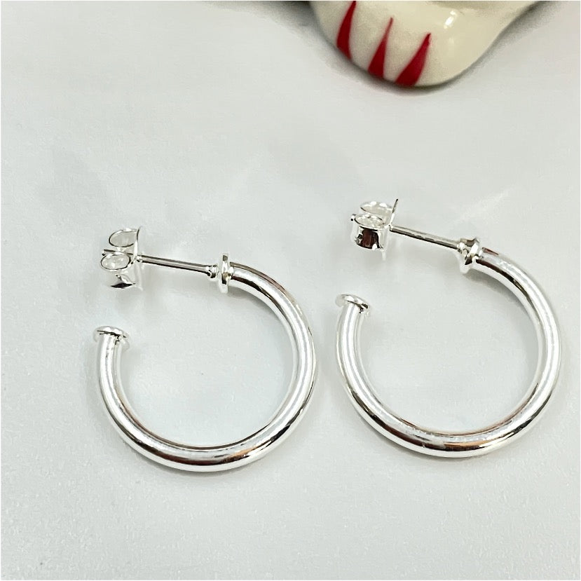 XP149 Aro Argolla Tubo diá. 18 mm espesor 2 mm Aro Baño Plata Aros Bañadas en Oro y Plata hecho de Bronce Bañado en Plata 50 ml Joyas Bañadas en Plata