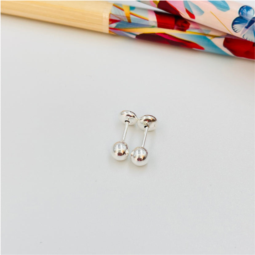 XP203 Aro Bolita 4 mm con tope cerrado Aro Baño Plata Aros Bañados en Oro y Plata hecho de Bronce Bañado en Plata 50 ml Joyas Bañadas en Plata