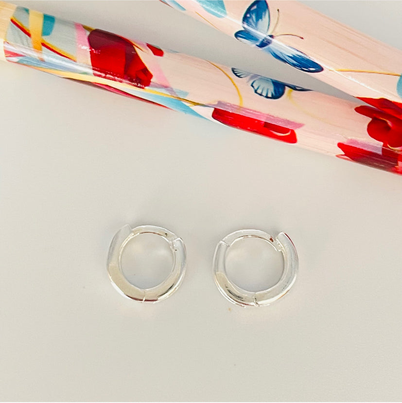 XP208 Aro Argolla Presión con Circones 10 mm 2 mm ancho Aro Baño Plata Aros Bañados en Oro y Plata hecho de Bronce Bañado en Plata 50 ml Joyas Bañadas en Plata