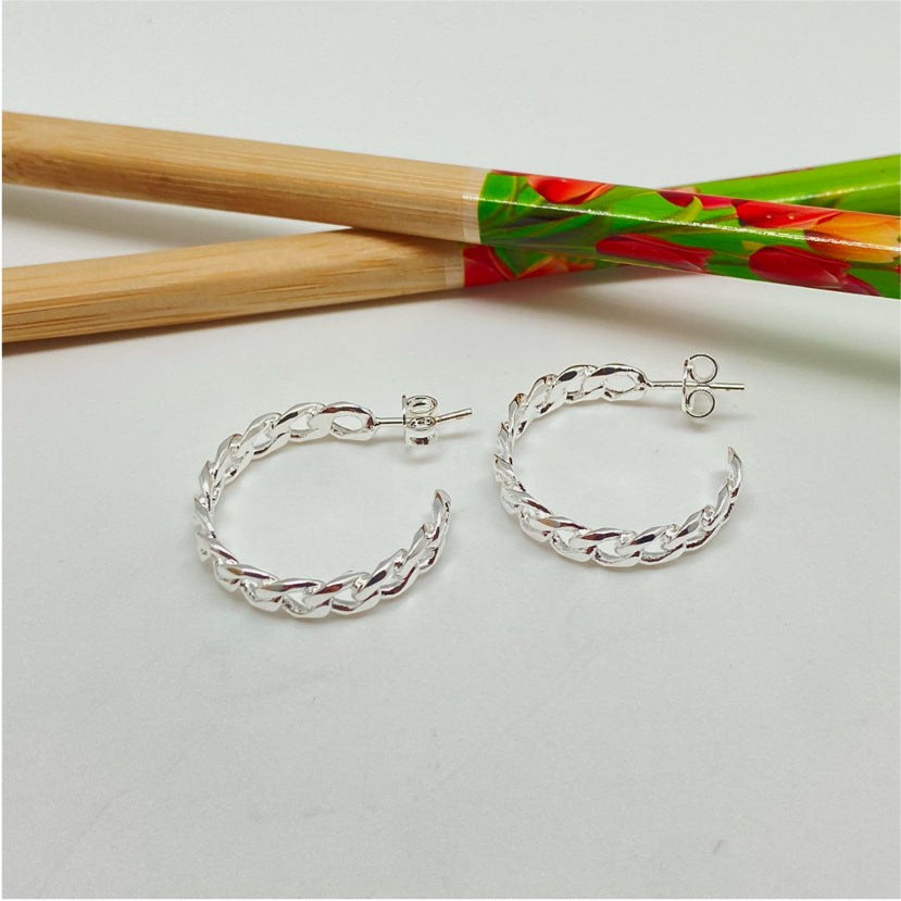 XP242 Aro Argolla Cadena Grumet 20x4.5 mm Aro Baño Plata Aros Bañados hecho de Bronce Bañado en Plata 50 ml Joyas Bañadas en Plata