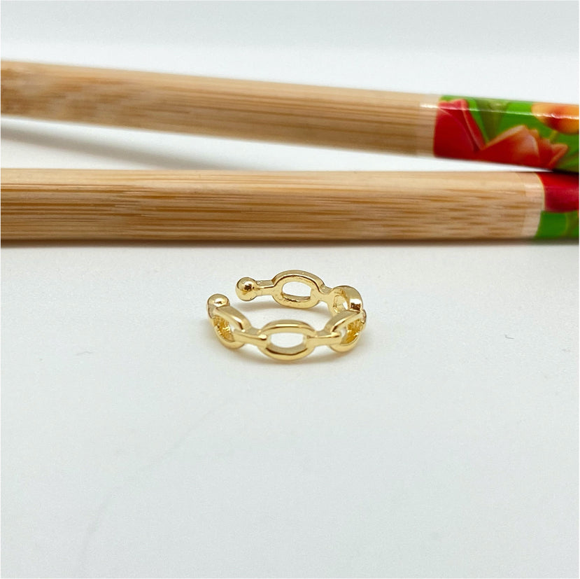 XO282 Ear Cuff infinito 14 x 4 mm Aro Baño Oro Aros Bañados hecho de Bronce Bañado en Oro 18K Joyas Bañadas en Oro